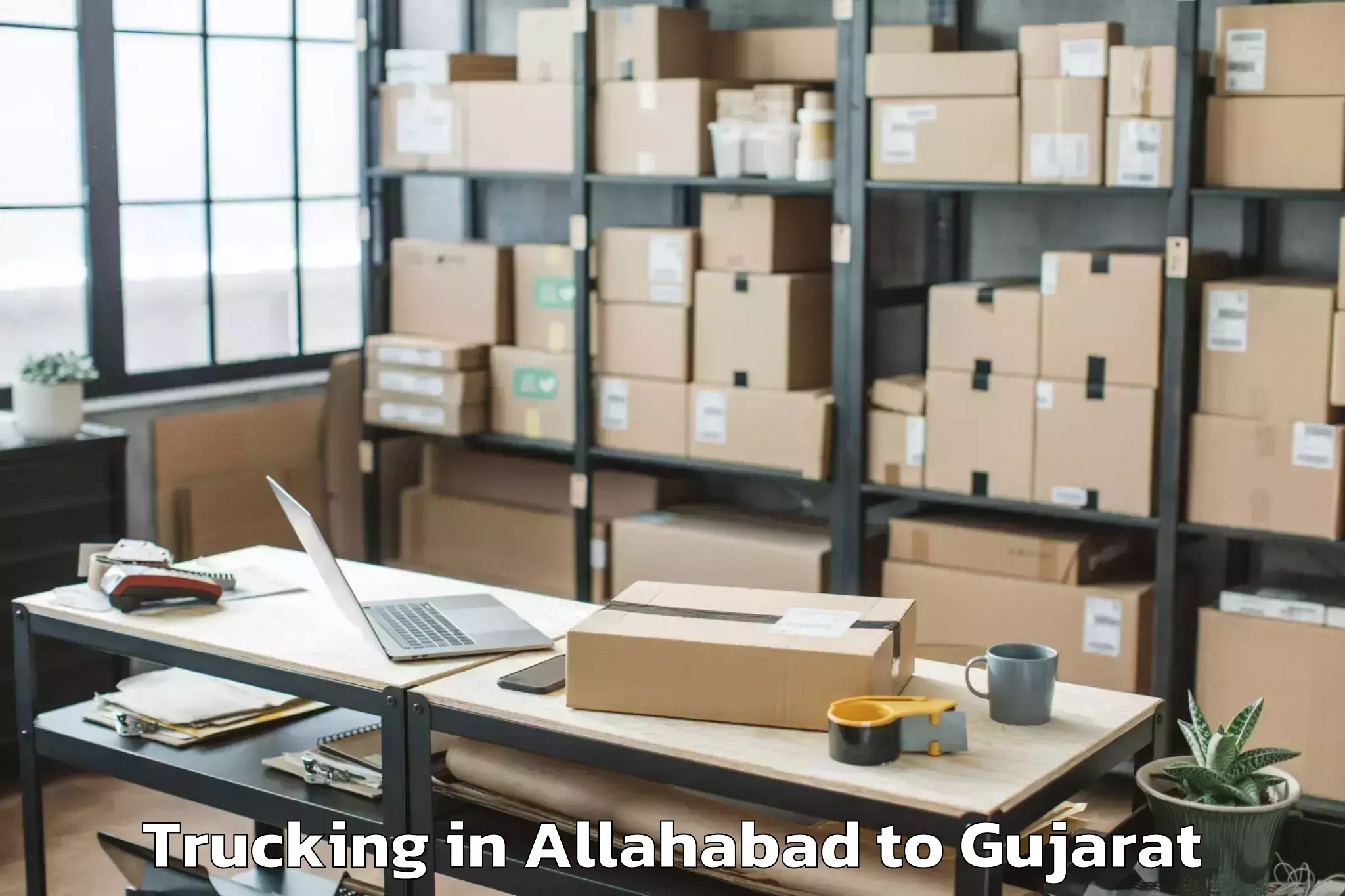 Professional Allahabad to Dhari Trucking